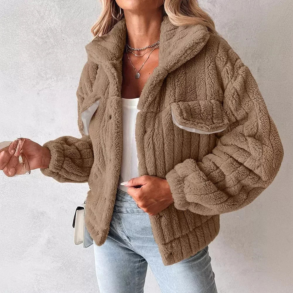 Quilted Faux Fur Denim Jacket - Nocini