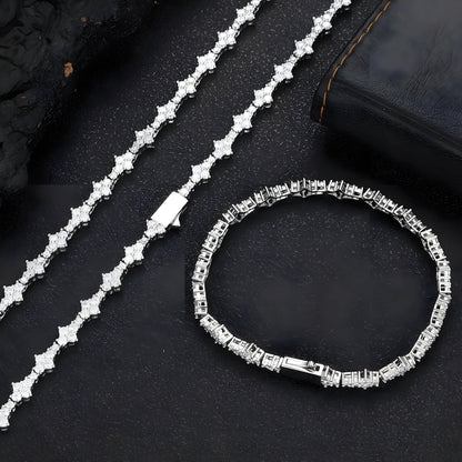 Sparkling Flower Charm Bracelet