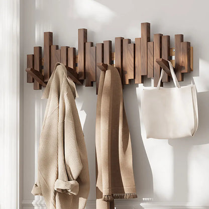 Simple Modern Wooden Coat Hook Rack - Nocini