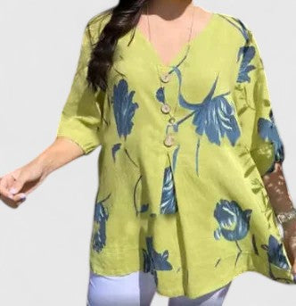 Elegant Flower Print Women's Party Blouse - Nocini