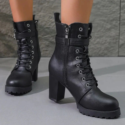 Elegant Low Heel Zip Ankle Boots for Women