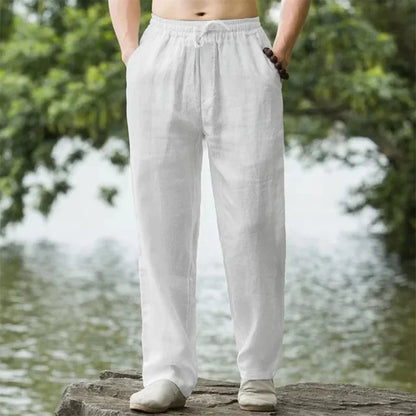 Comfortable Men's Lightweight Pants Elastic Waist