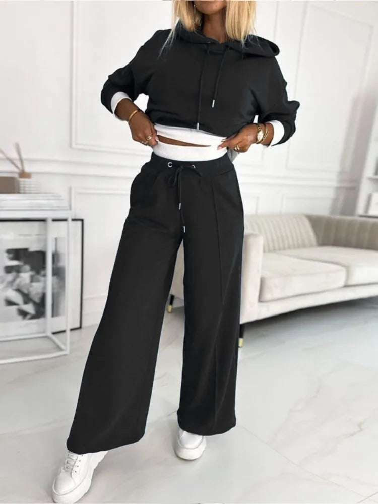 Soft Women's Hooded Sweatshirt & Jogger Set