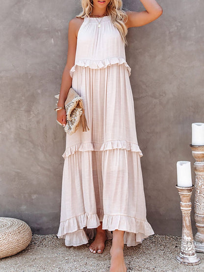 Comfortable Plus Size Sleeveless Maxi Dress - Nocini