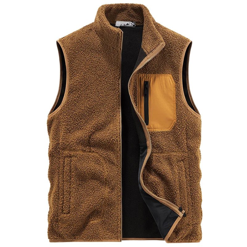 Casual Fit Mens Vest | Zip Up Stand Collar Jacket - Nocini