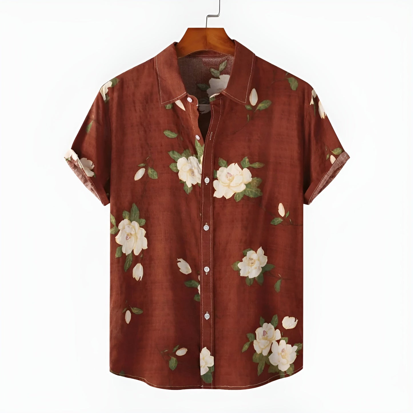 Colorful Floral Pattern Short Sleeve Casual Shirt