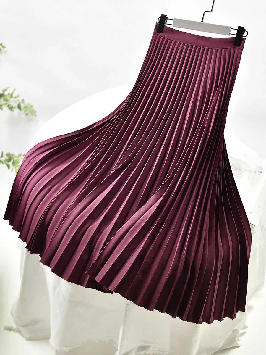 Flared Comfortable Waist Midi Skirt for Women