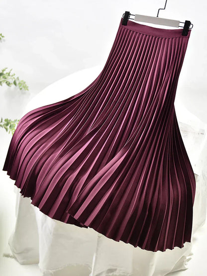 Flared Comfortable Waist Midi Skirt for Women