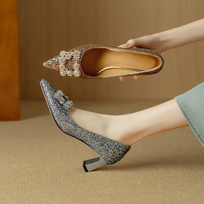 Sparkly High Heels for Evening Wear