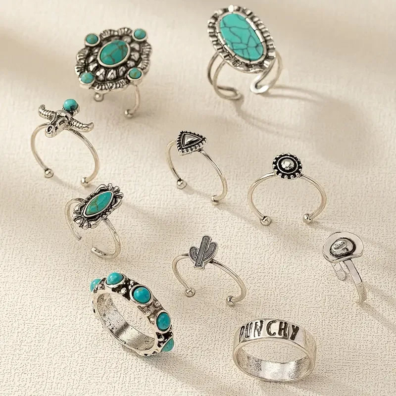 Classic 10-Piece Cowboy Ring Set