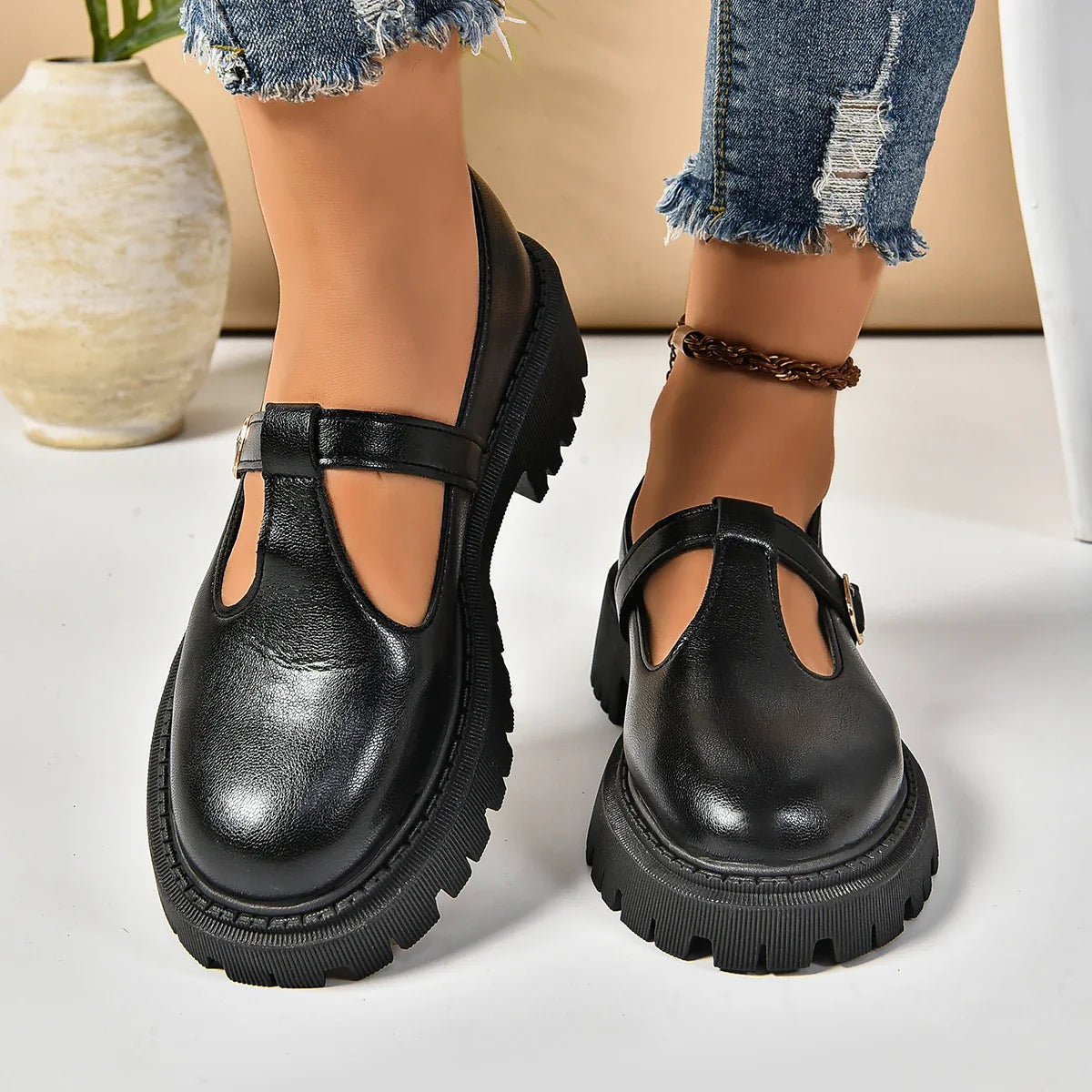 Classic Buckle High Heel Shoe