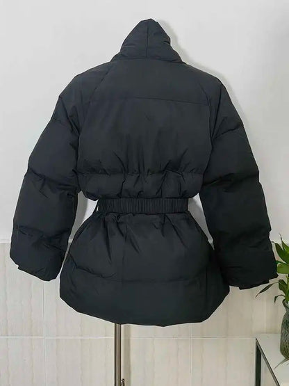 Warm Women's Puffer V-neck Winter Coat