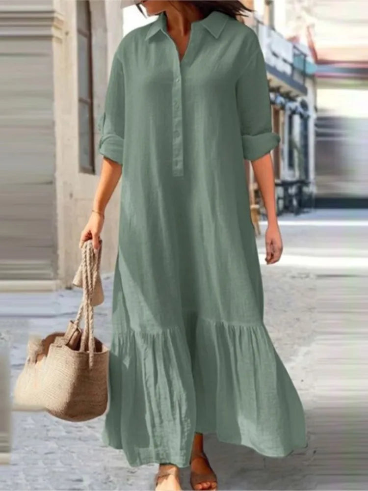 Layered Long Sleeve Maxi Dress