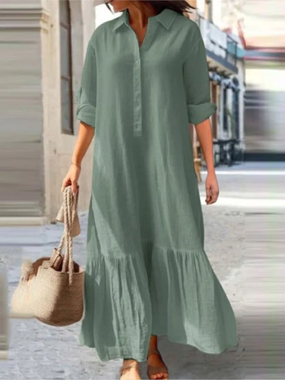 Layered Long Sleeve Maxi Dress
