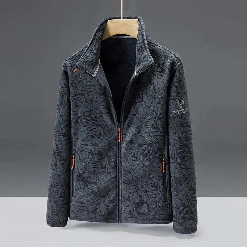 Warm Men's Fleece Coat with Zip Pockets