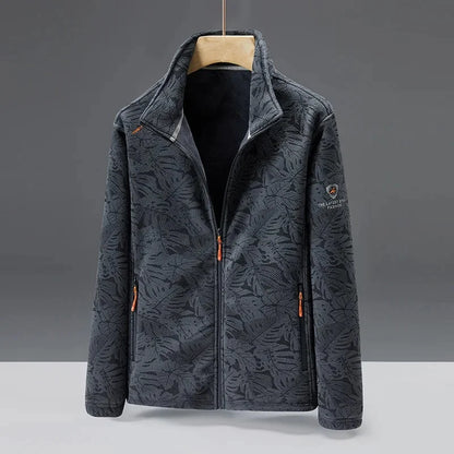 Warm Men's Fleece Coat with Zip Pockets