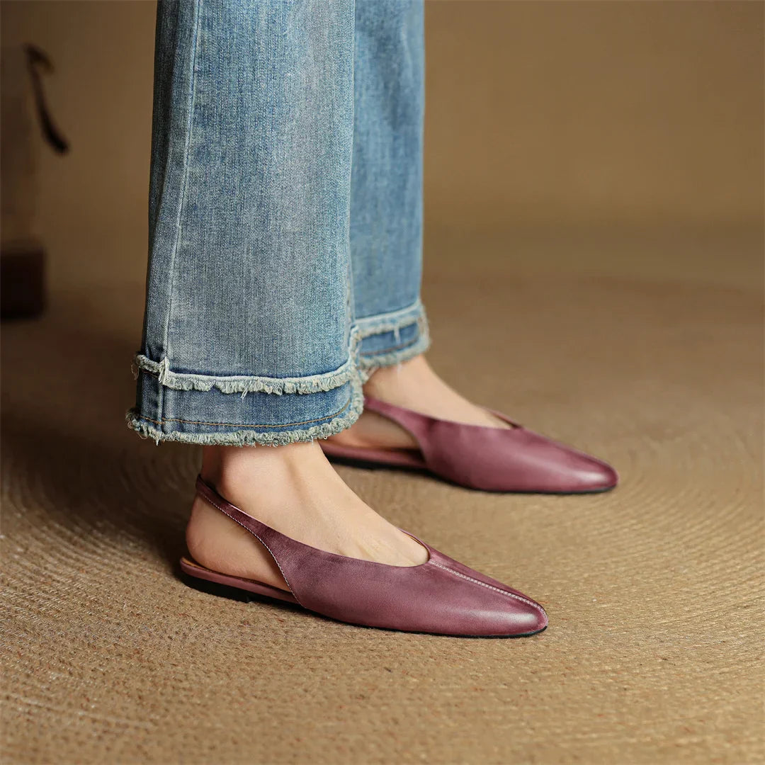 Elegant Pointy Toe Slip On Flats