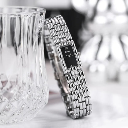 Classic Silver Rectangular Watch