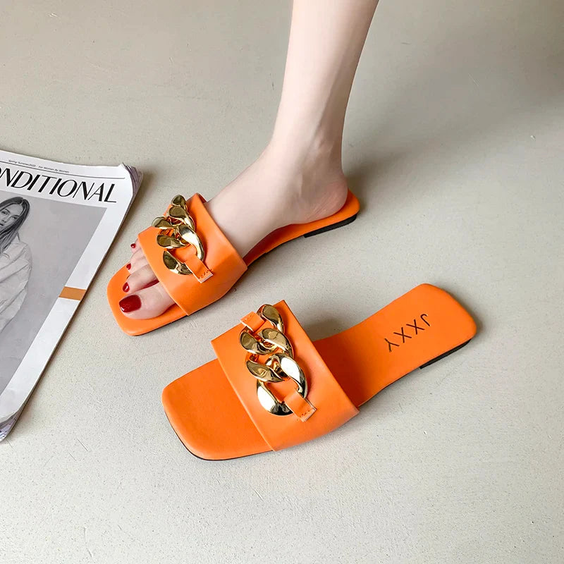 Metal Link Ballet Flats