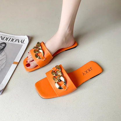 Metal Link Ballet Flats