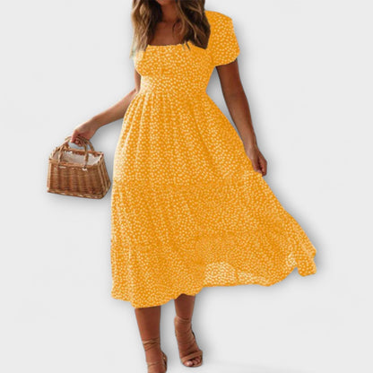 Elegant Flower Long Sleeve Party Dress