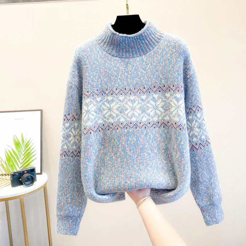 Cozy Winter Snowflake Pullover Sweater - Olytrend