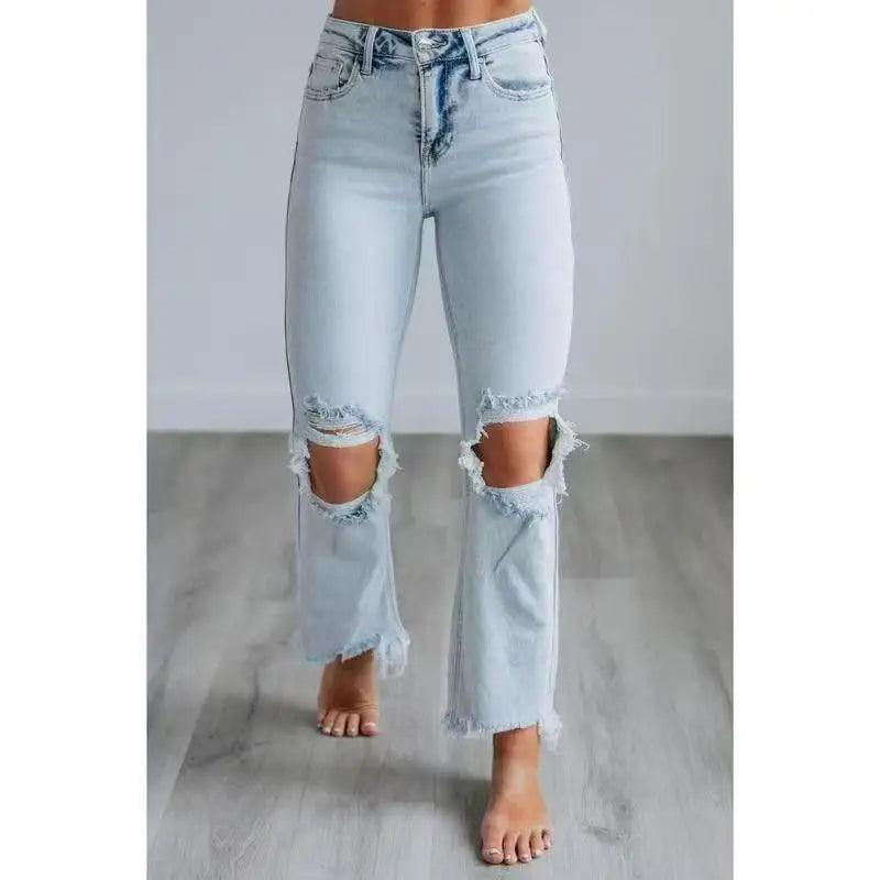 Trendy Distressed Slim Fit Jeans