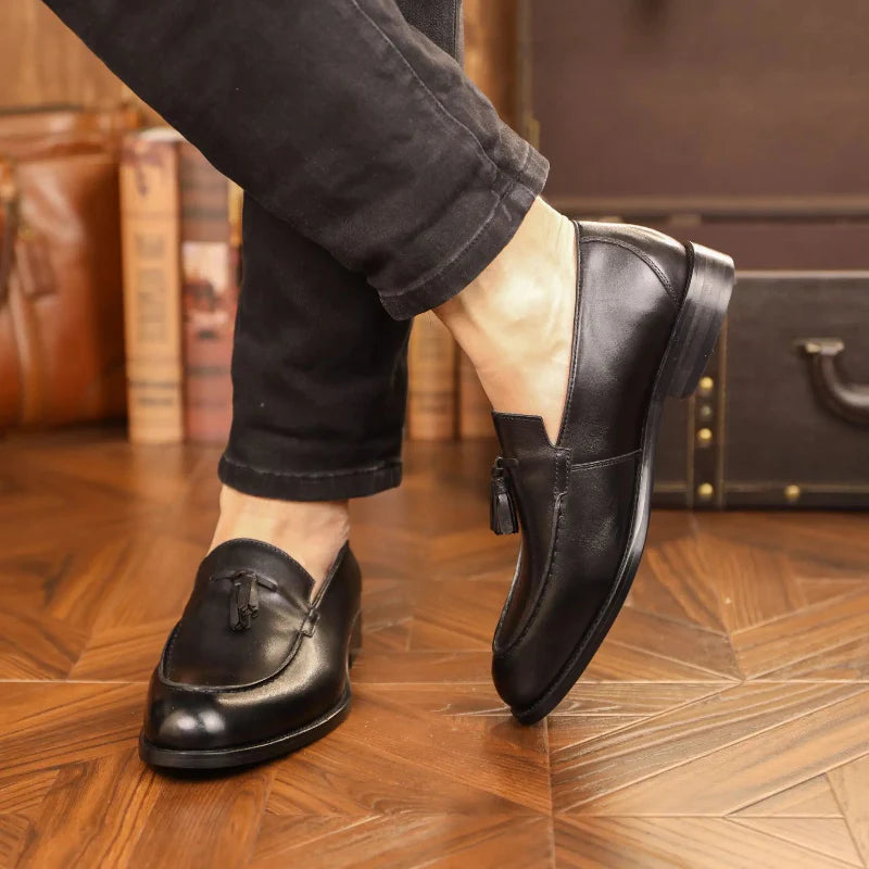 Classic Genuine Leather Slip On Shoes
