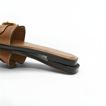 Premium Brown Leather Flip Flops