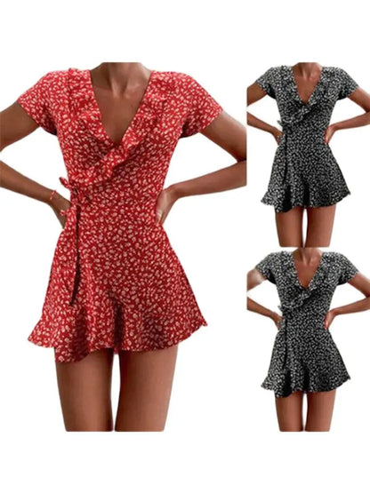 Pretty Floral Midi Wrap Dress