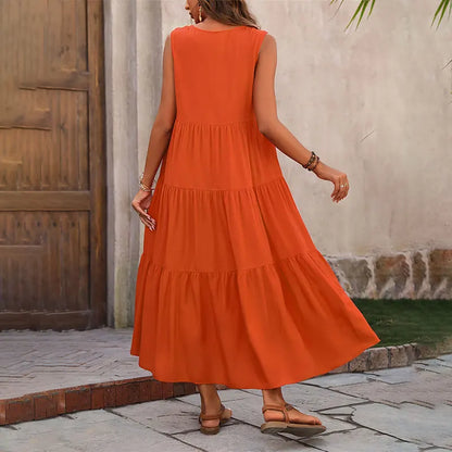 Vibrant Long Sleeve Summer Dress
