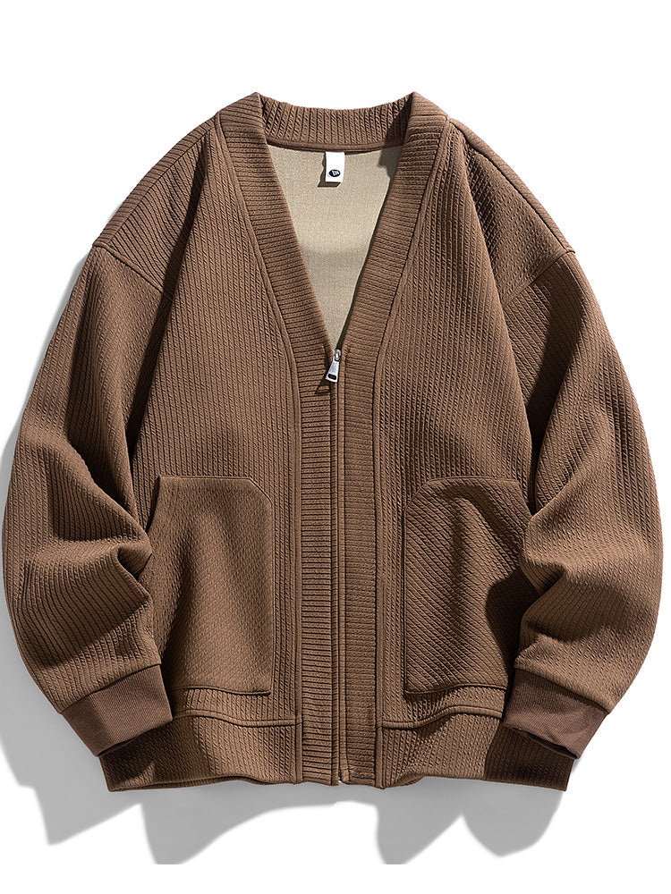 Large Zip Up Sweater Coat - Nocini