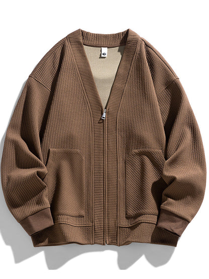 Large Zip Up Sweater Coat - Nocini