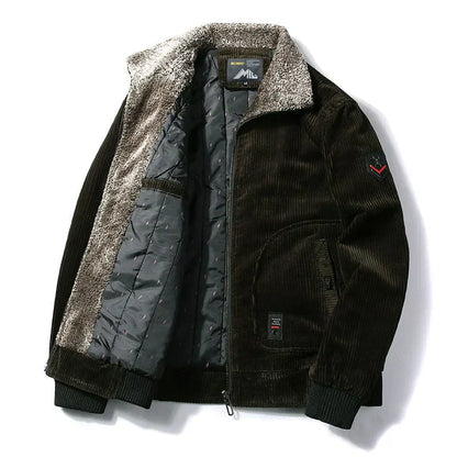 Warm Fur Trim Classic Bomber Jacket - Nocini