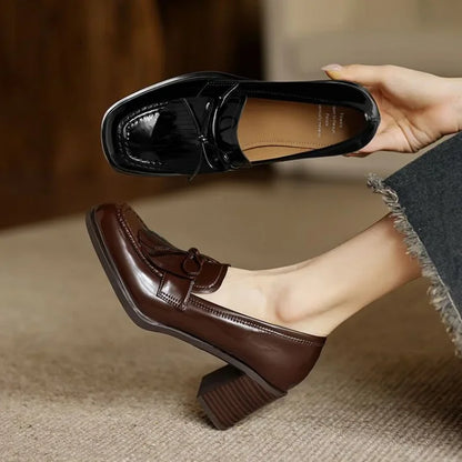 Elegant Women's Loafer Heel Shoes