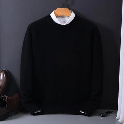 Classic Fit Crew Neck Long Sleeve Sweater for Men