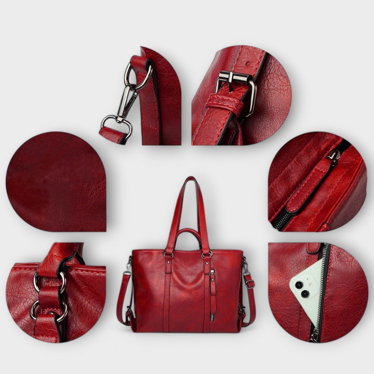 Spacious Genuine Leather Tote Bag