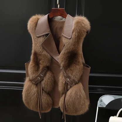 Soft Faux Fur Vest | Cosy Collar Fur Gilet
