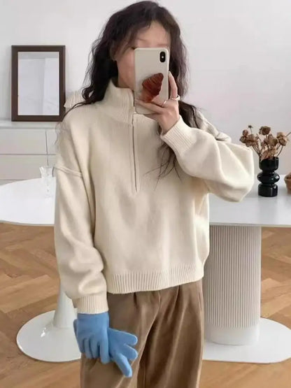 Soft High Neck Warm Knit Sweater for Women
