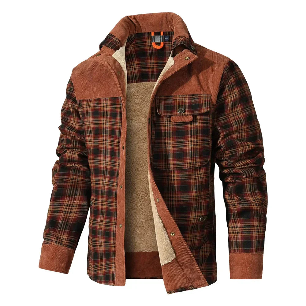 Comfortable Plaid Fleece Shirt Jacket - Nocini