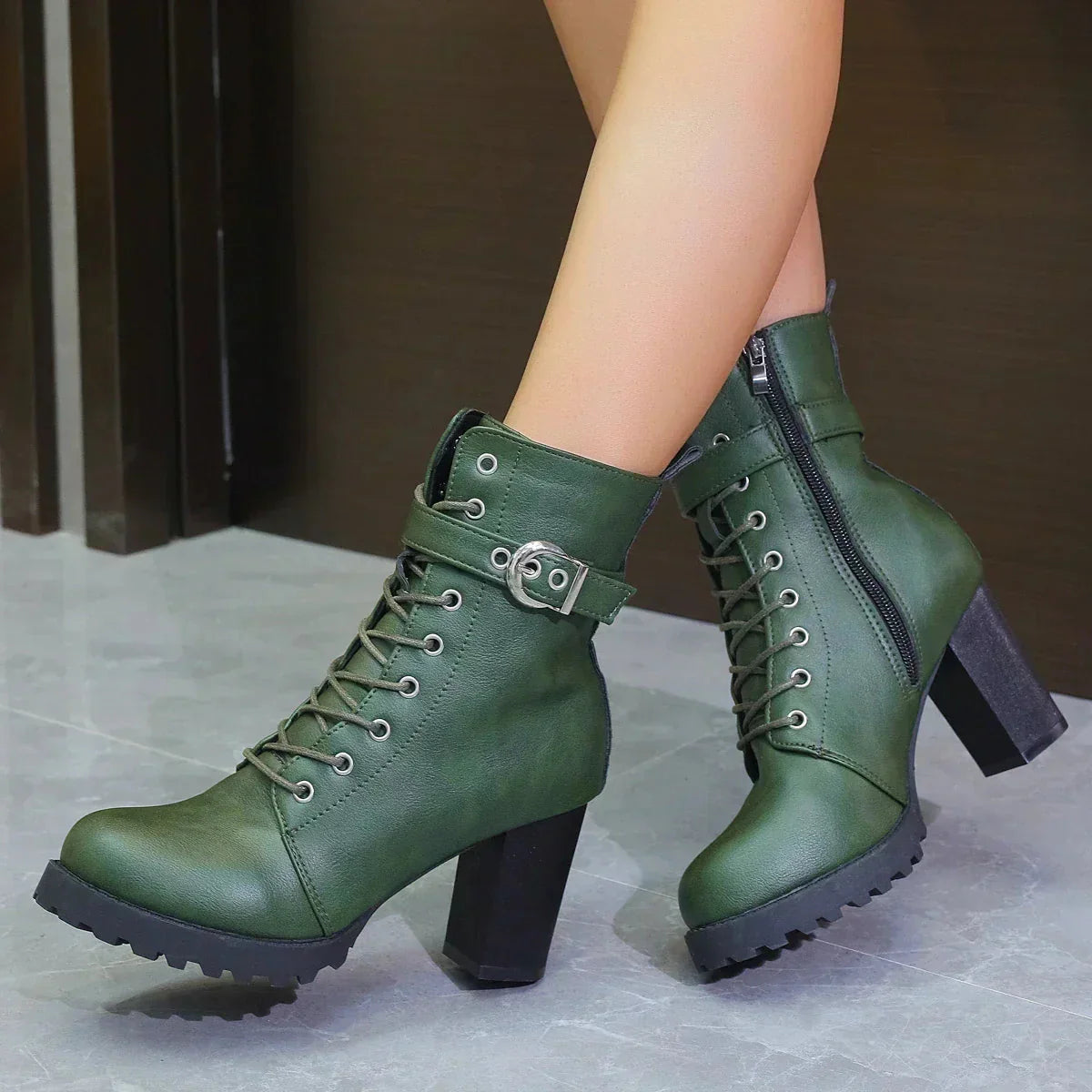 Elegant Low Heel Zip Ankle Boots for Women - Nocini