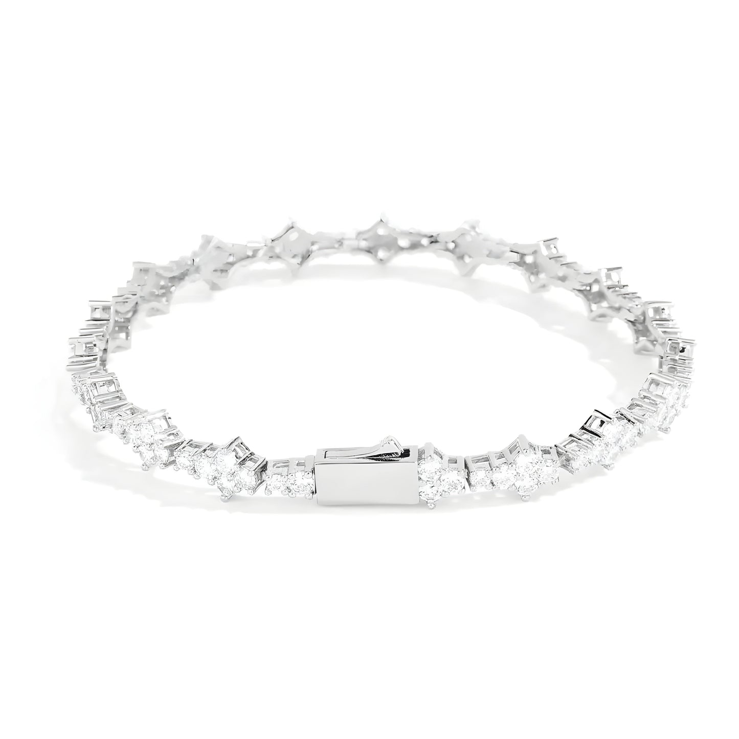 Sparkling Flower Charm Bracelet