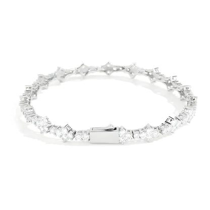 Sparkling Flower Charm Bracelet