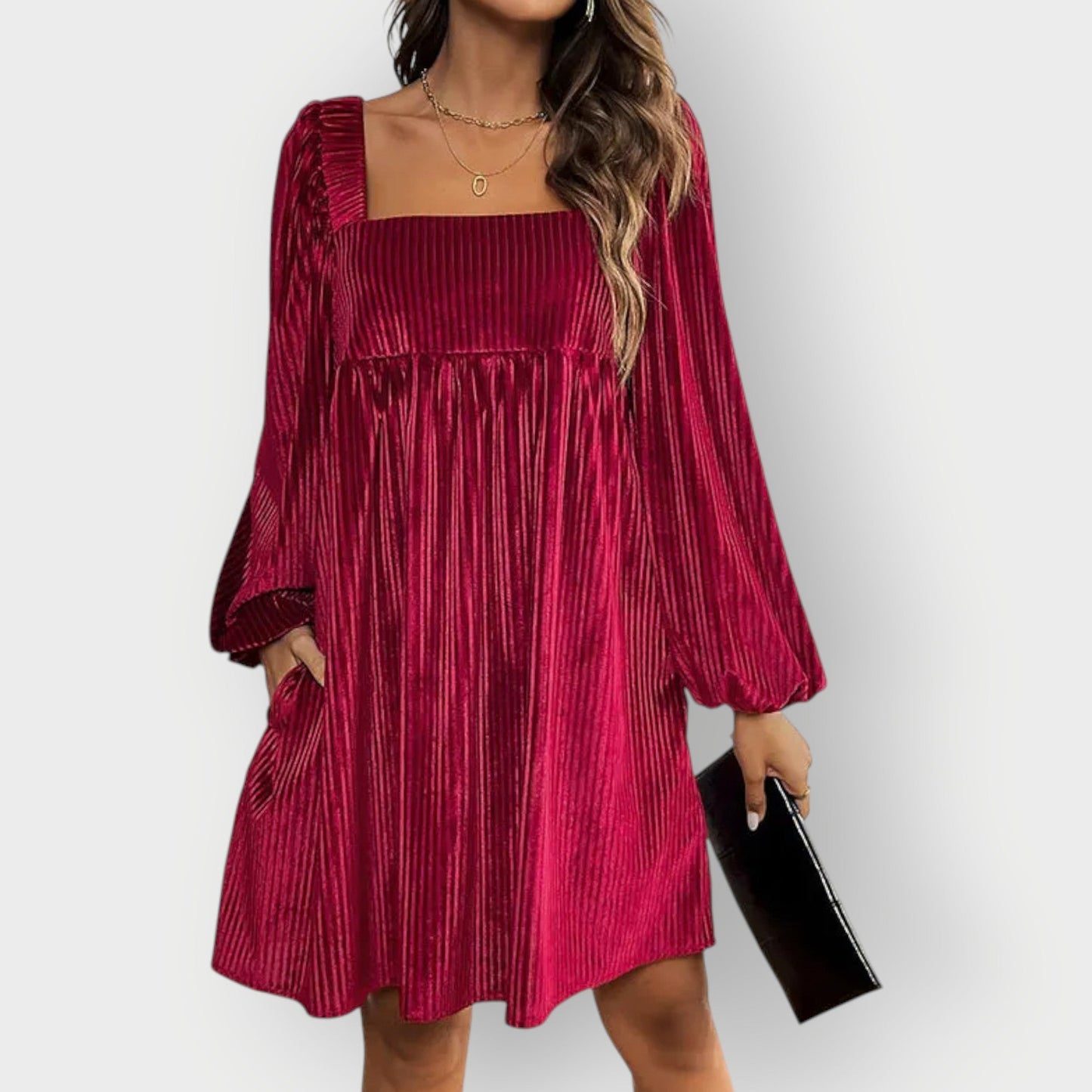 Luxurious Velvet Open Back Evening Dress