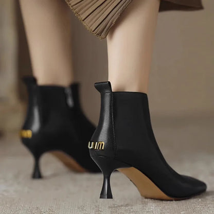 Fuzzy Cat Ankle Boots