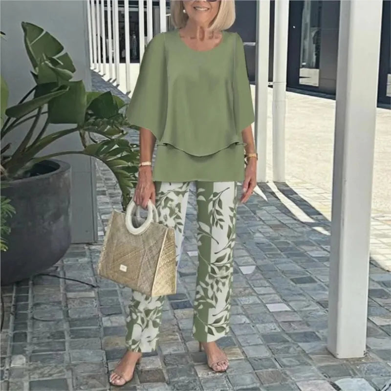 Comfortable 2-Piece Outfit Set - Lightweight Pants Tops - Nocini