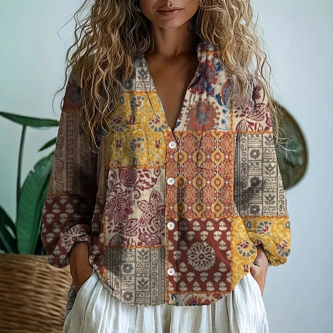 Casual Floral Print Blouse