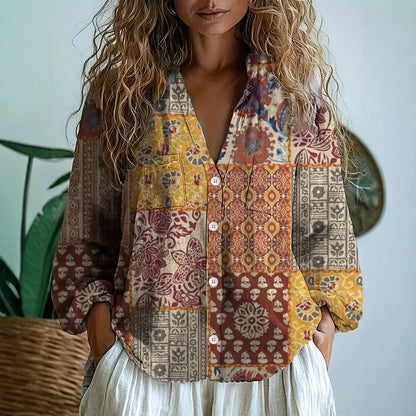 Casual Floral Print Blouse