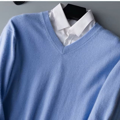 Casual Men's V-Neck Pullover Sweater