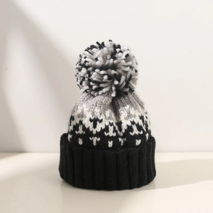 Warm Winter Snowflake Pom Hat - Olytrend